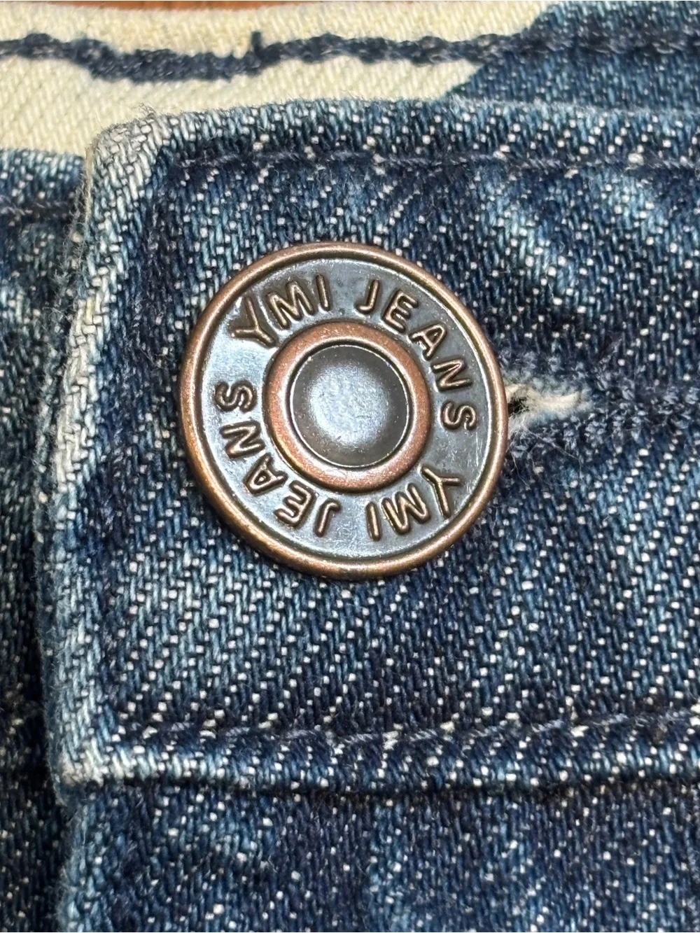 YMI Dark Blue Denim Shorts with White Star Print - Picture 3 of 6